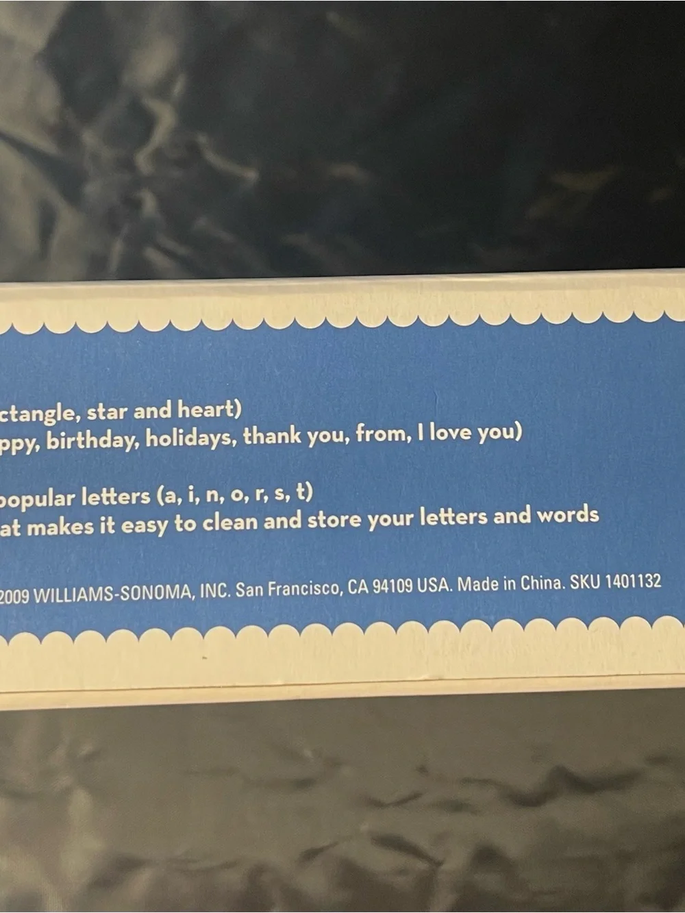 Williams Sonoma Blue and White Message Cookie Cutter Set